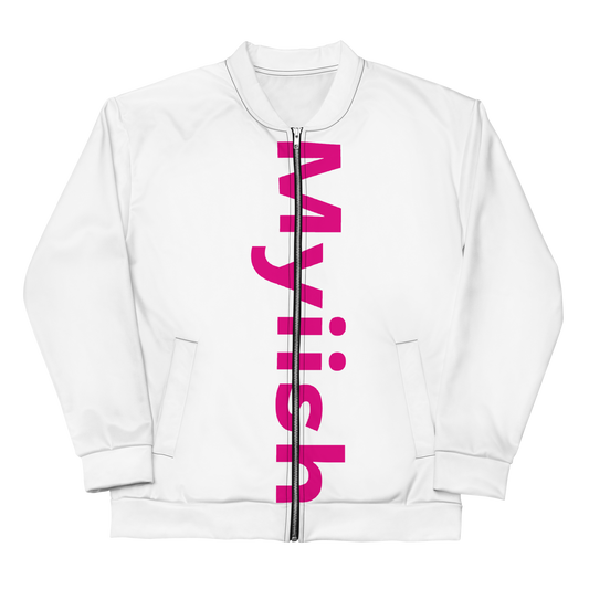 Women Myiish Bomber Jacket (Pink Letters)