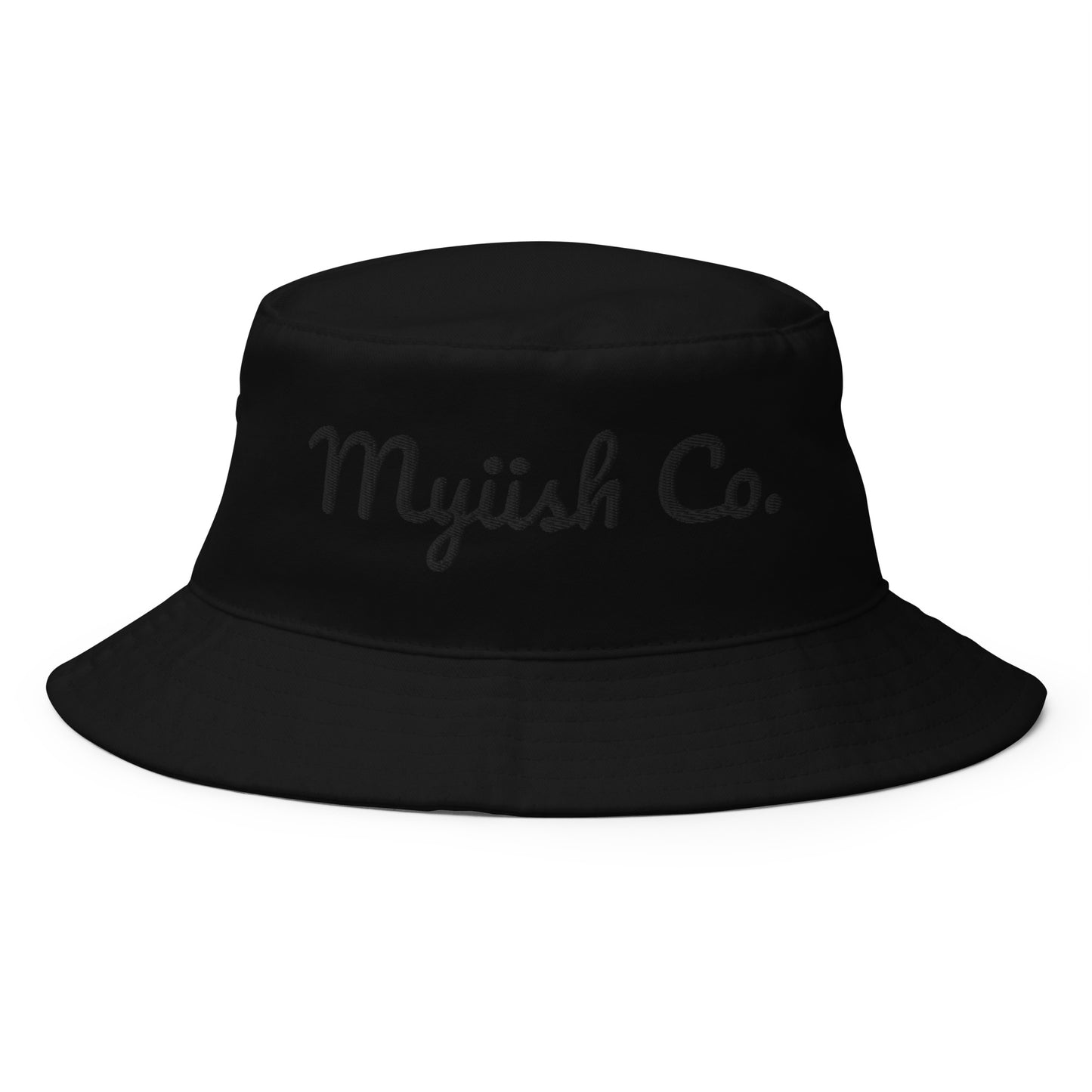 Myiish Co. Blackout Bucket Hat ( Embroidery Black Letters)