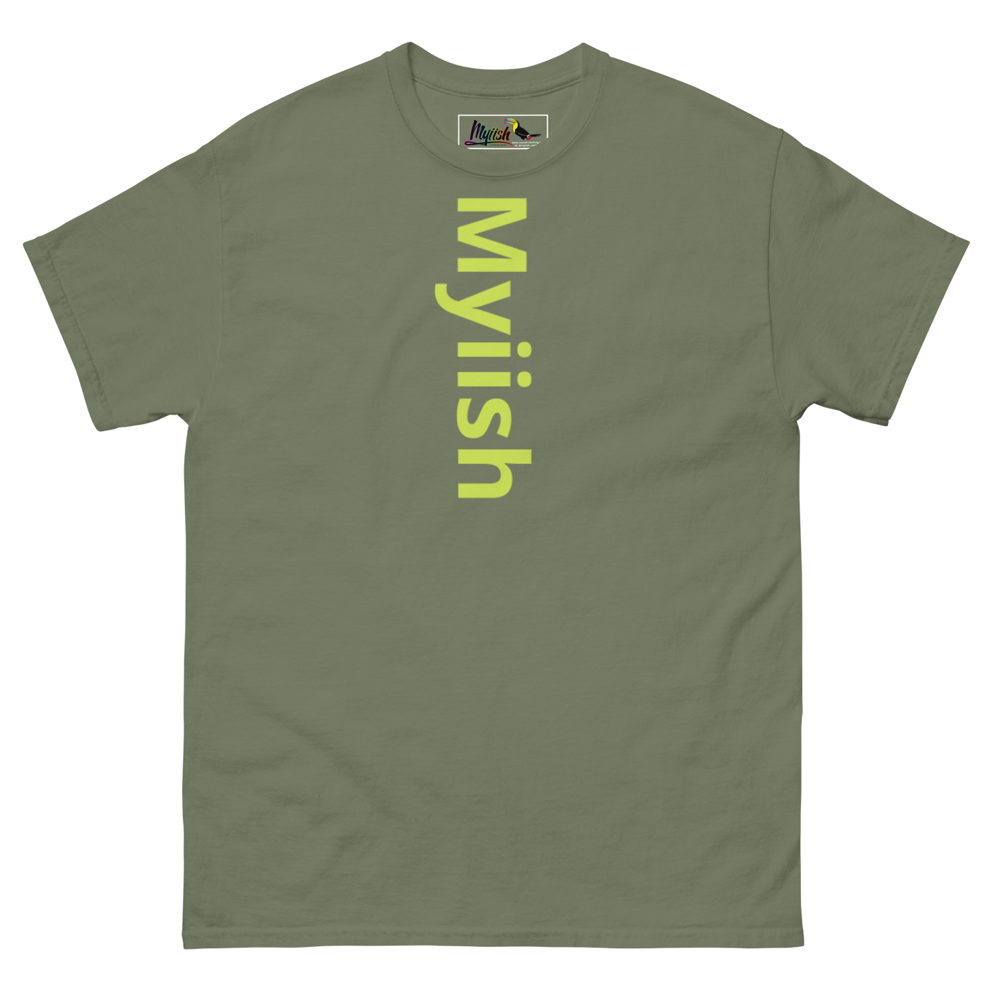 Women Myiish Logo Classic Color Tee (Neon Green Letters)