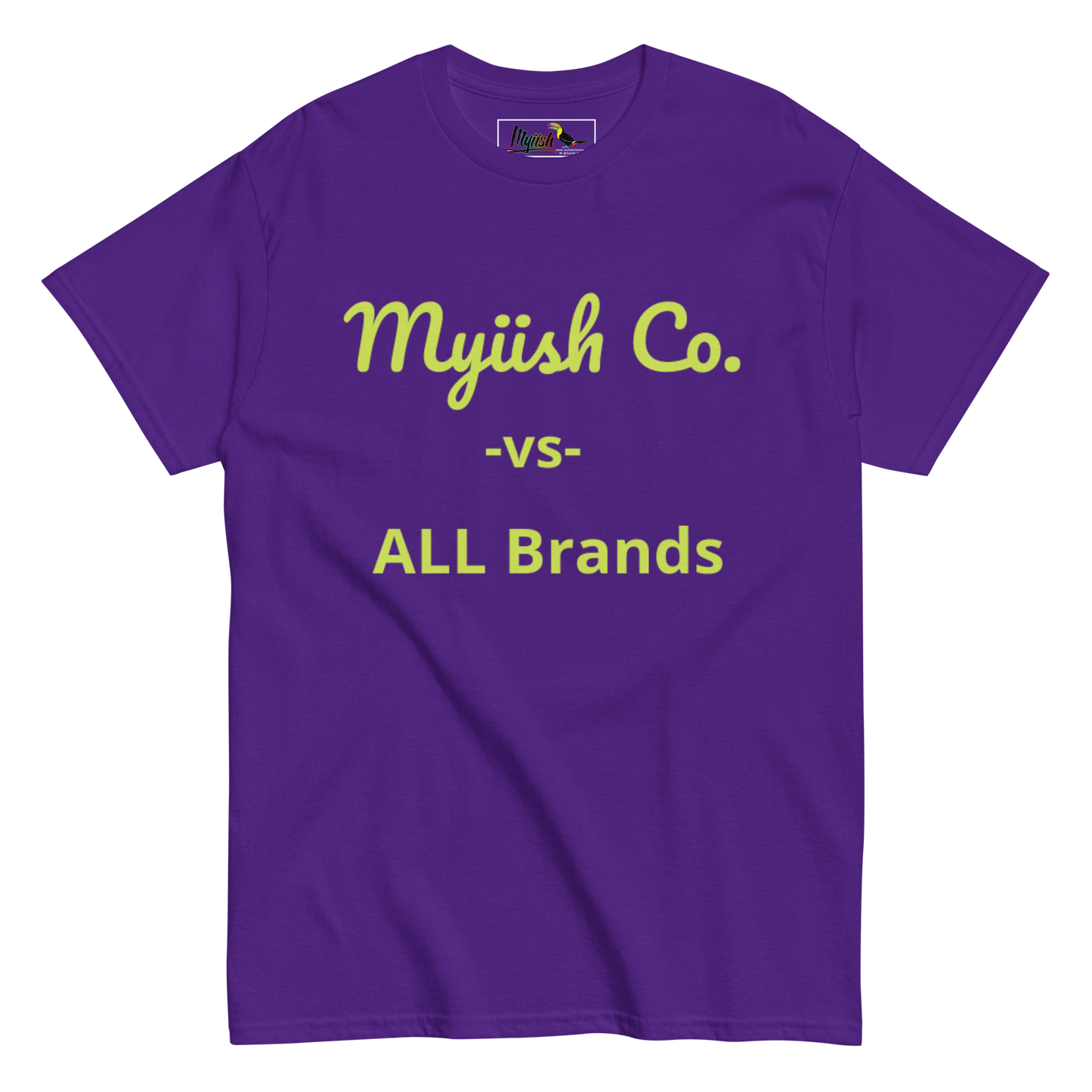 Woman Myiish -vs- ALL Classic Color Tee (Neon Green Letters)