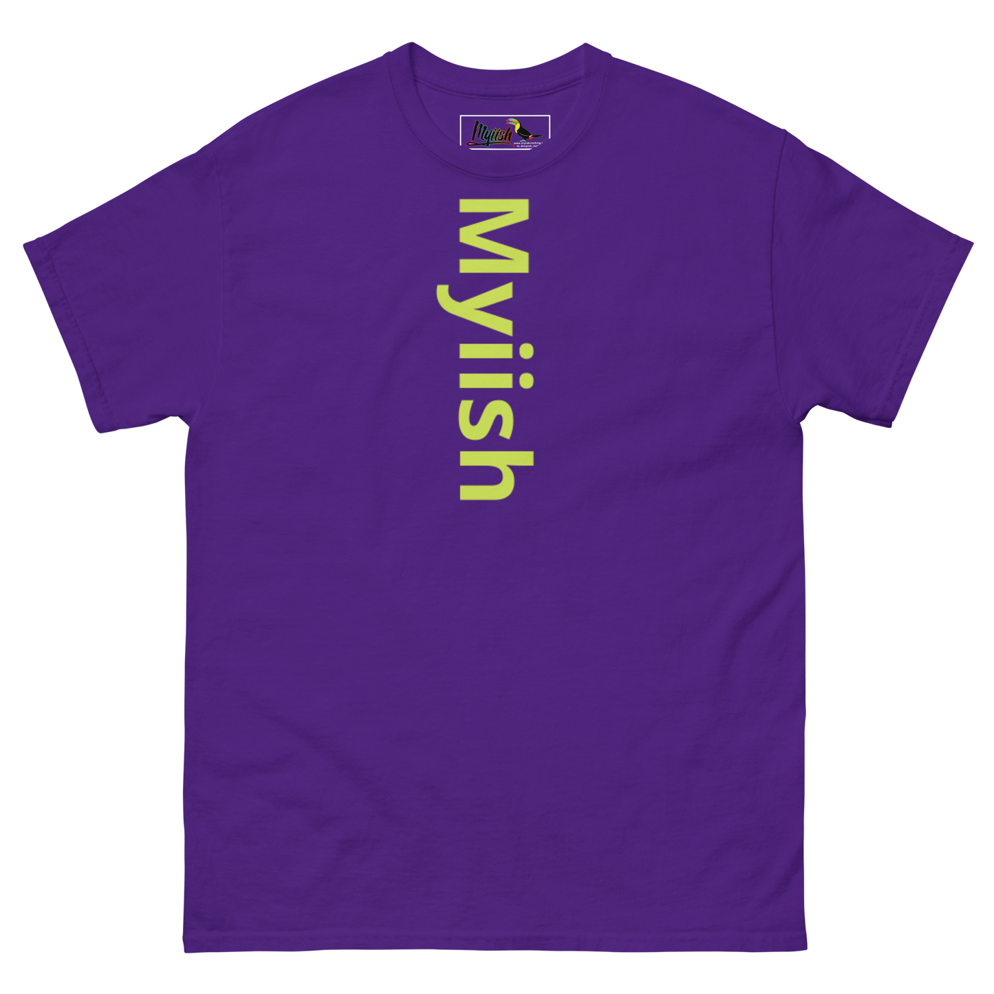 Women Myiish Logo Classic Color Tee (Neon Green Letters)