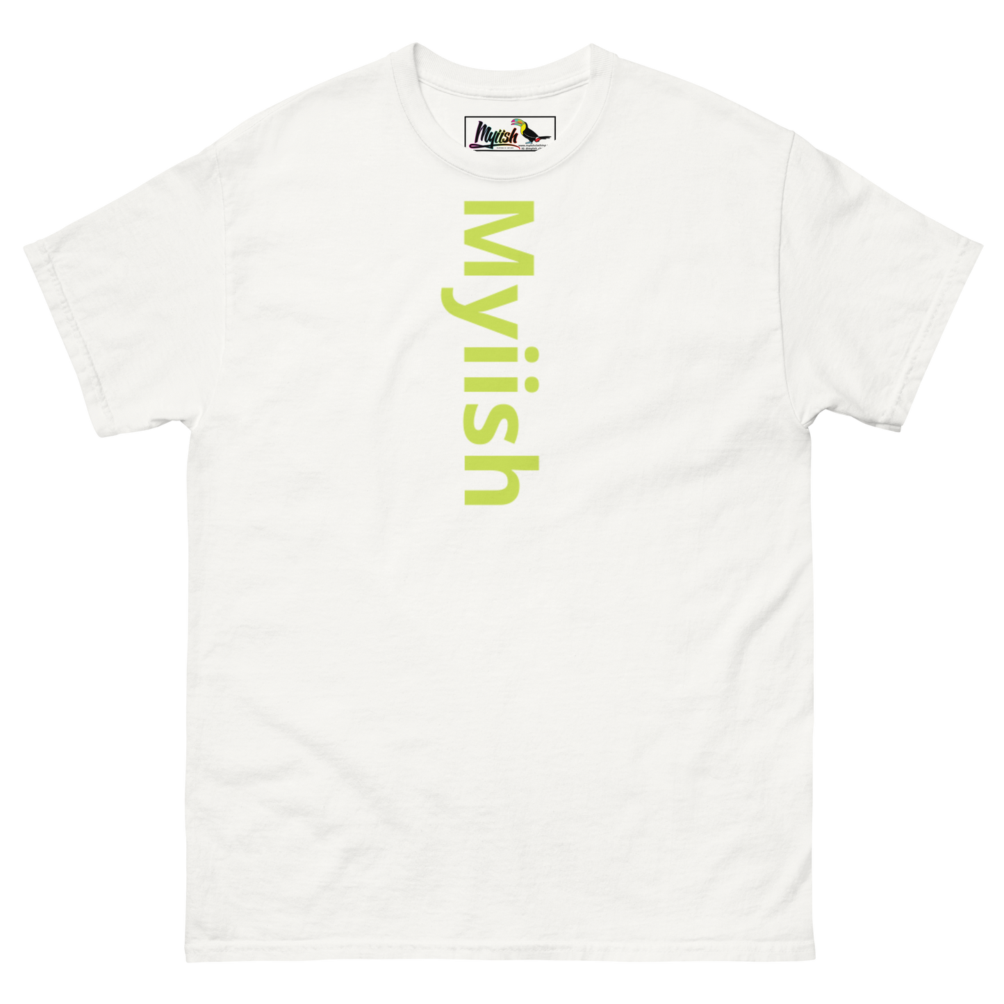 Women Myiish Logo Classic Color Tee (Neon Green Letters)