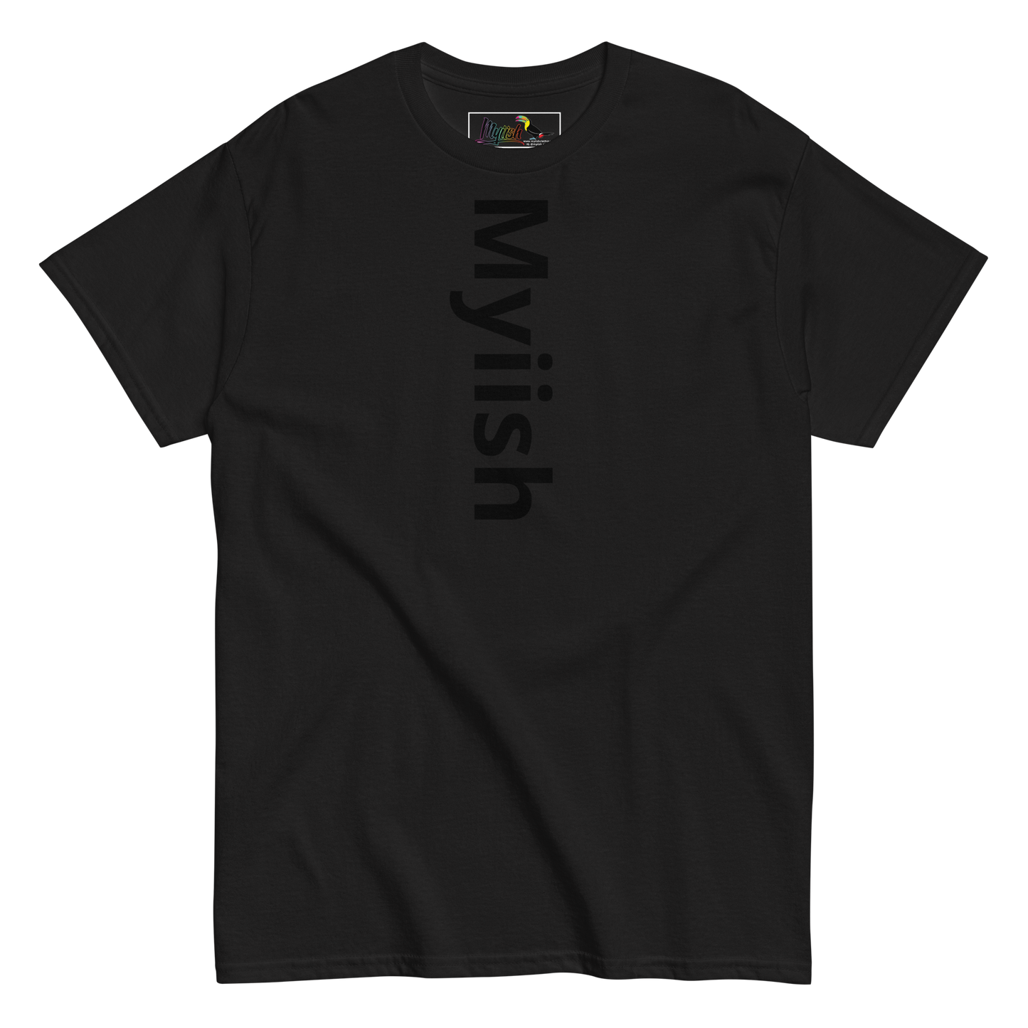 Myiish Logo Blackout Classic Tee (Black Letters)