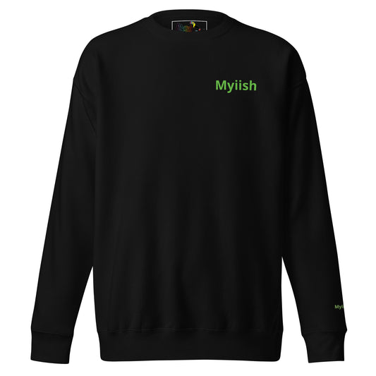 Myiish Sweatshirt (Black w/neon green letters)