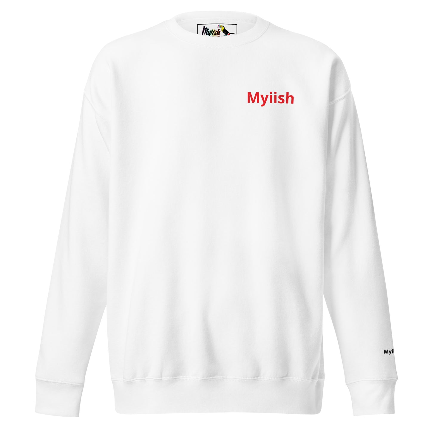 Myiish Sweatshirt (white w/red letters)