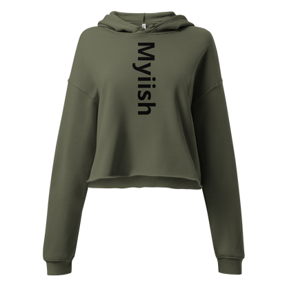 Women Myiish Crop Hoodie (Black Letters)